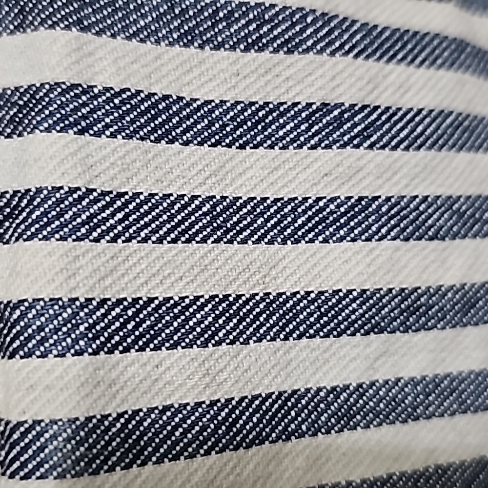 Zara Women's XS Blue Denim Striped Crop Top with Side Zip - Picture 2 of 4